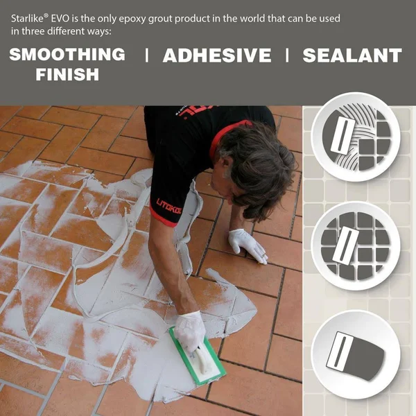 The Tile Doctor Starlike Evo Epoxy Grout 115 Grigio Seta Classic Collection 2.5 kg - 5.5 lbs.