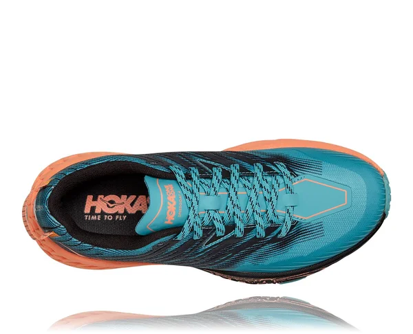 Hoka Women's Speedgoat 4 Trail Running Shoes in Blue/Orange - Size 10
