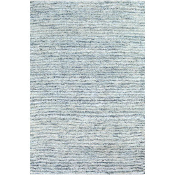 5' x 7.5' Solid Pale Blue Hand Tufted Rectangular Area Throw Rug