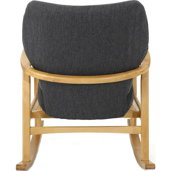 Noble House RYKER Mid Century Modern Fabric Rocking Chair, Dark Slate