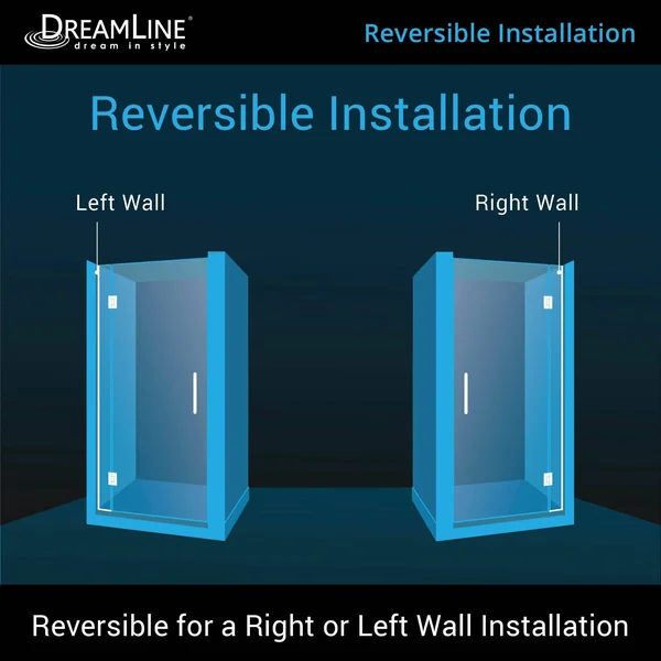 DreamLine D12972-06 Unidoor-X 35 in. W x 72 in. H Frameless Hinged Shower Door Oil Rubbed Bronze