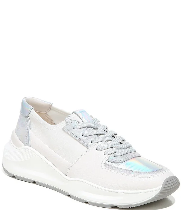 27 Edit Bev Sneaker Shoes - Satin Pearl Leather, 12.0M, Lace-Up Style, Round Toe, Rubber Outsole
