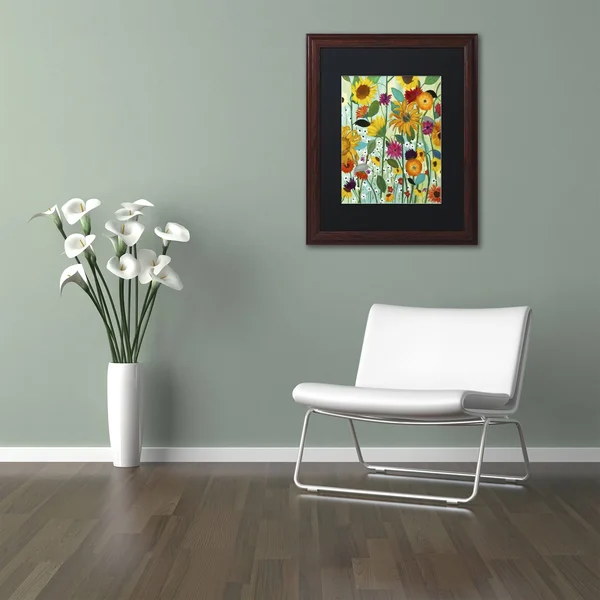 Trademark Art Contemporary 'Sunflower House' Matted Framed Art