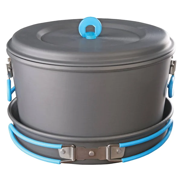 Stansport 255 4-Person Family Cook Set - Grey/Blue