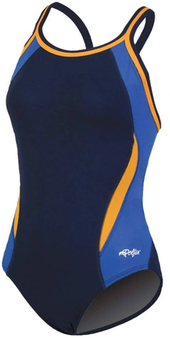 Dolfin Women's Reliance Color Block DBX Back Navy/Blue/Gold 34