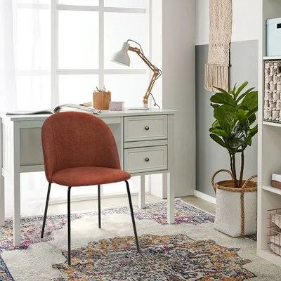 Ivy Bronx Cloyd Upholstered Side Chair Upholstery Color: Orange