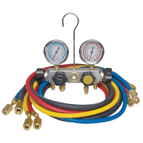 Dayton 4PDG2 Manifold Gauge Set - 4 Valve, 4 HOSES
