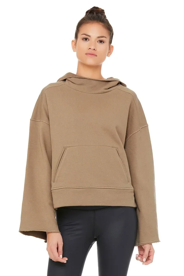 Alo Yoga - Low Key Hoodie in Gravel, Size: XS