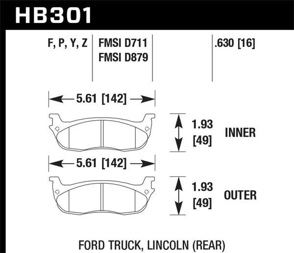 Hawk Performance HB301P.630 Brake Pads