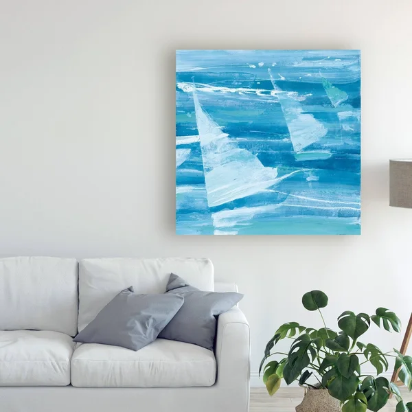 Albena Hristova 'Summer Sail II Blue' Canvas Art 35X35