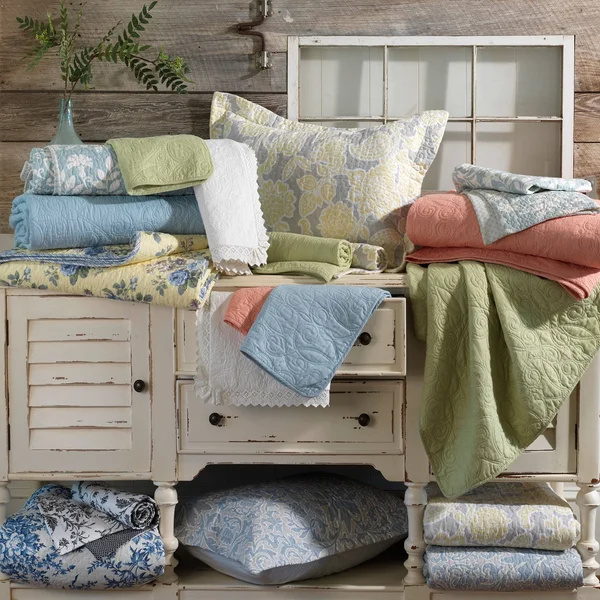 Laura Ashley Flora Quilt Set Full/Queen Blue
