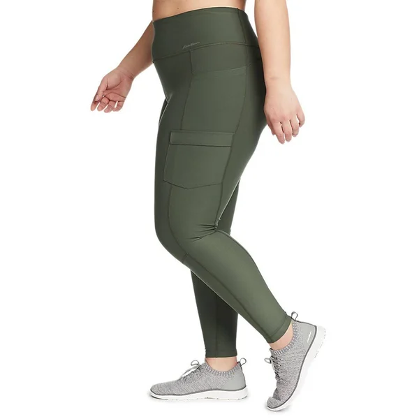 Eddie Bauer Women's Trail Tight High-Rise Cargo Leggings - Green - M - Hiking Bottoms