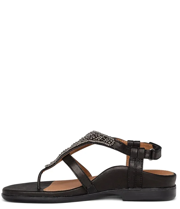 Aetrex Sheila Beaded Leather Thong Sandals - 35(5/5.5M)