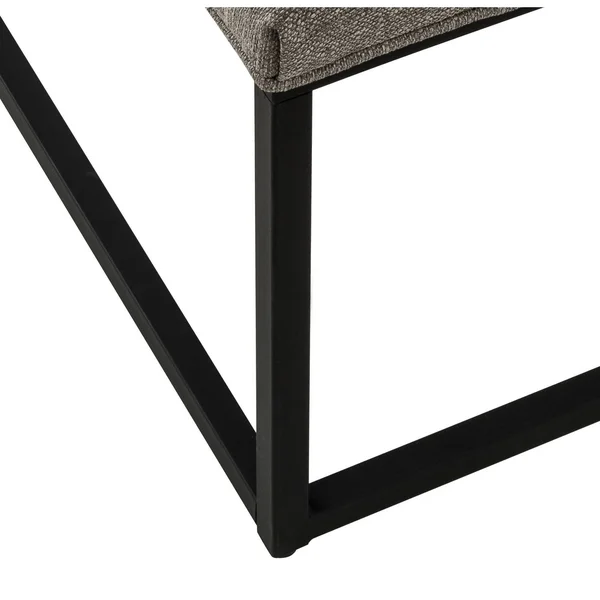 WOVENBYRD 18x22 Square Button Tufted Metal Ottoman - Grey