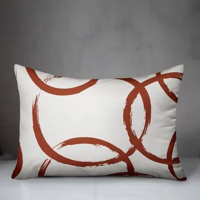 Alearda Indoor, Outdoor Geometric Lumbar Pillow Latitude Run Color: Orange/Red
