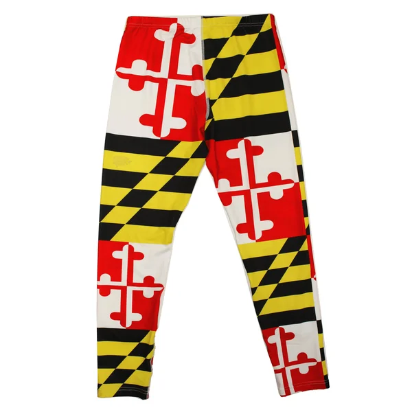 Maryland Flag, Leggings - XX-Small Black/Red/Yellow