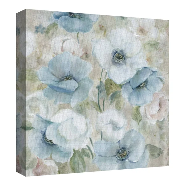 Masterpiece Art Gallery Pastel Garden I White Flowers by Carol Robinson Canvas Art Print 24 inch x 24 inch