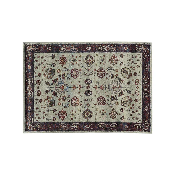 StyleHaven Alexander Bordered Traditional Floral I Rug - Grey, 2x3 ft