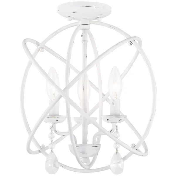 Livex Lighting Aria 3 Light Brushed Nickel Convertible Mini Chandelier/Ceiling Mount 40904-91