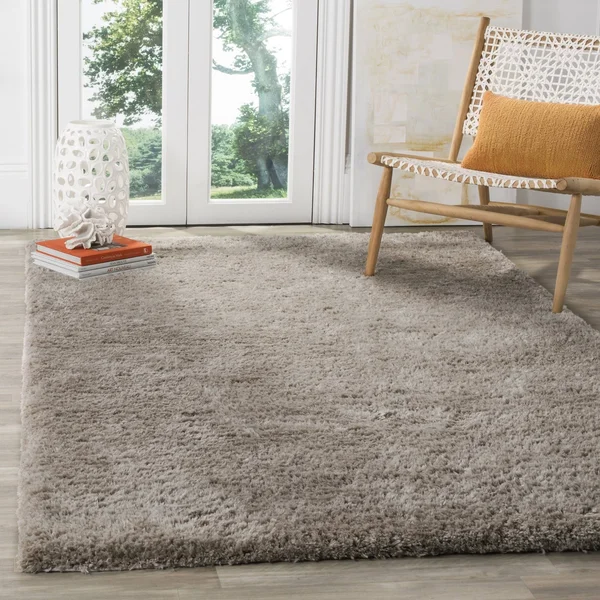 Safavieh Sheep Shag SSG120C Charcoal Rug 6& x 6& Round