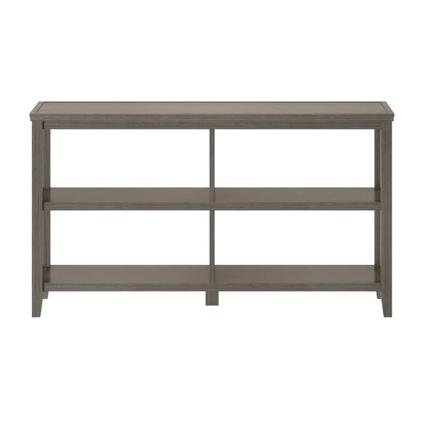 54x22 Washed Gray Solid 2-Tier Low Horizontal Bookcase