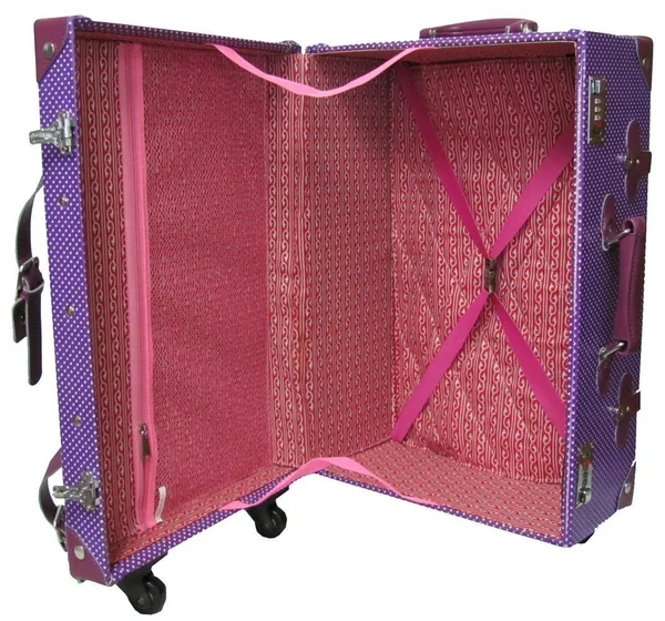 Amerileather Old Fashioned Chest Styled 23x22 Rolling Luggage Violet