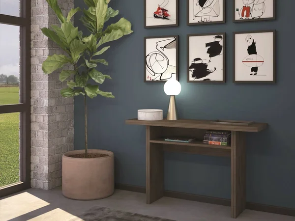 Casabianca Ritz Console Table in Dark Oak Wood Grain Melamine