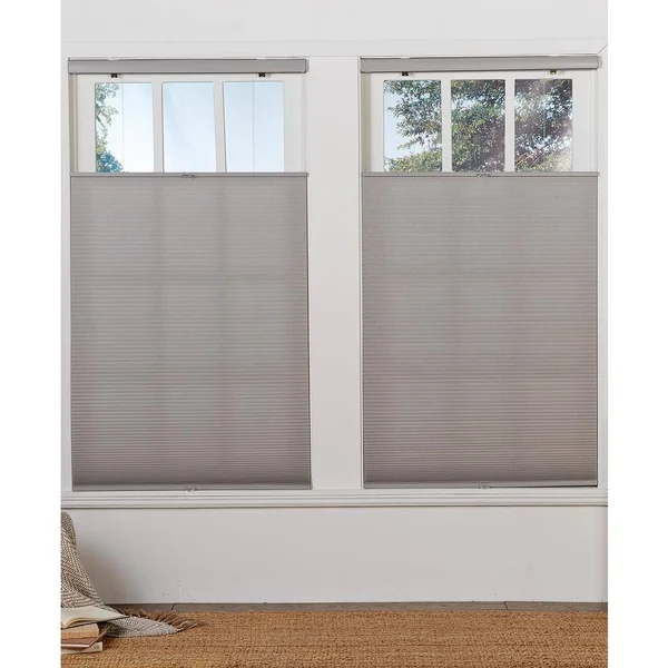 Perfect Lift Window Treatment Cut-to-Width Gray Cloud 1in. Cordless Light Filter Top Down Bottom Up Cellular Shade - 45in. W x 7