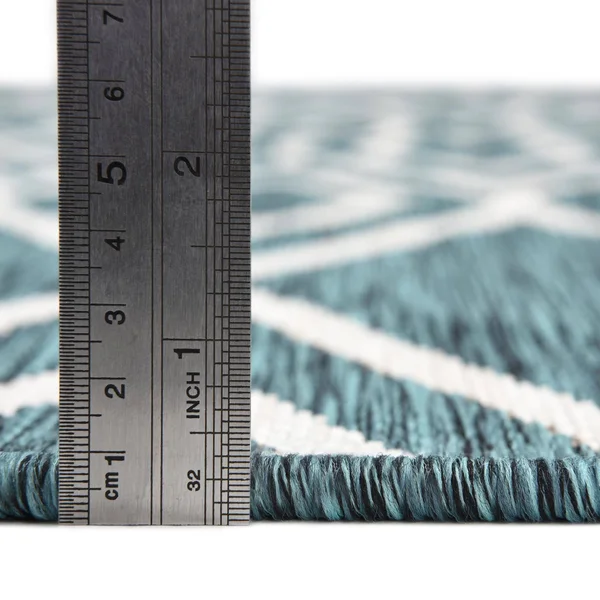 Jill Zarin Home Teal Turks and Caicos Indoor/Outdoor Rug 7&10x22x10& Oval