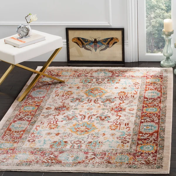Safavieh SUT405L Sutton Ivory, Brick Area Rug - 9& x 13&