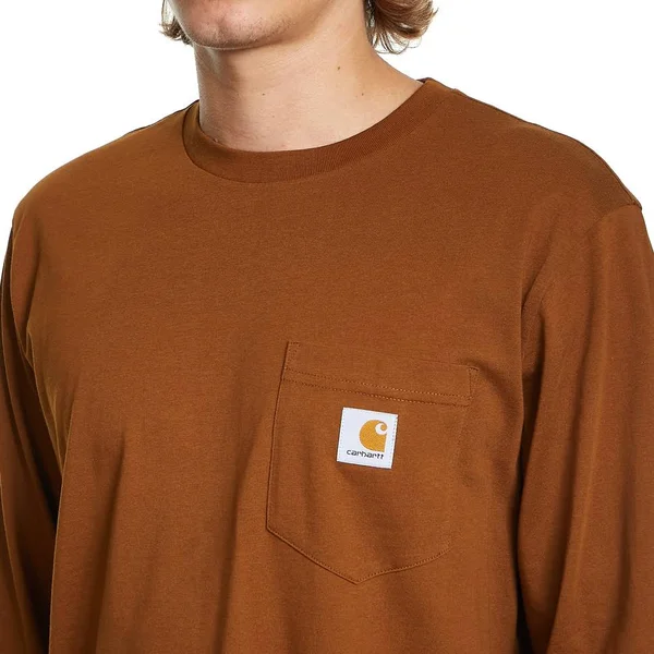 Carhartt WIP L/S Pocket T-Shirt - Tawny - 2XL - Men