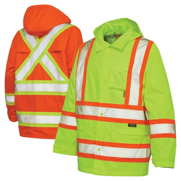 Tough Duck Safety Class 3 Rain Jacket - Size: 3XL Color: Black