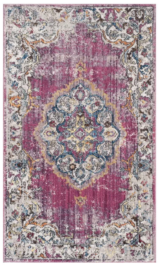 Safavieh Bristol BTL343B 5&1x22 x 7&6x22 Fuchsia - Light Grey Area Rug