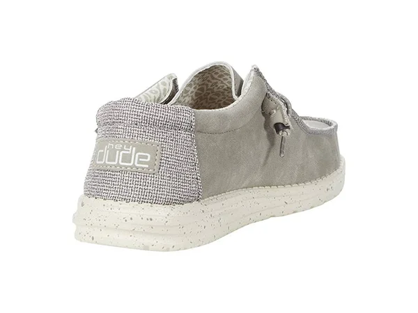 Hey Dude Wally Recycled Leather Men's Shoes Silver Birch : 14 M