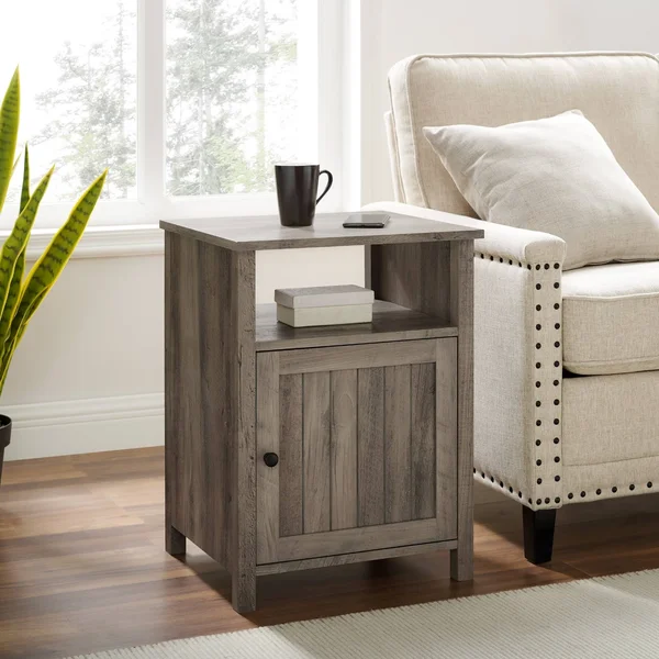 The Gray Barn 18-inch Groove Door Nightstand (Reclaimed Barnwood)