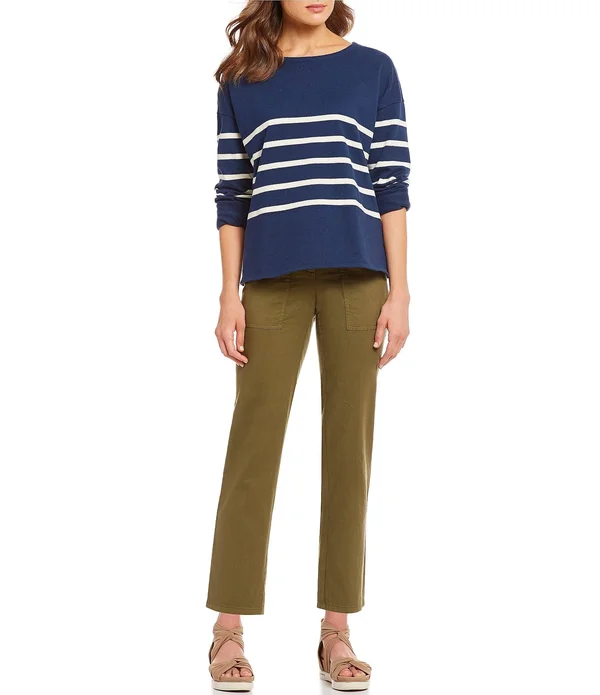 Eileen Fisher Slouchy Ankle Pants - Womens, 4, Olive