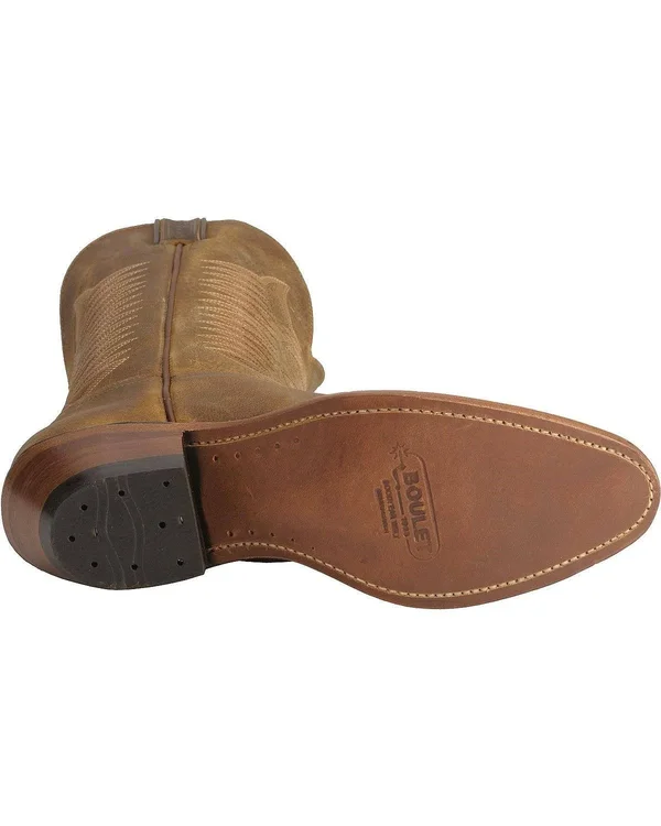 Boulet Western Boots Mens Cowboy Leather 1828 Hill Billy Golden