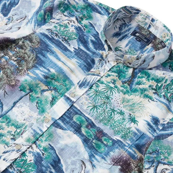 Reyn Spooner Men's Hawaiian Aloha Shirt - Scenic Print - Button Front