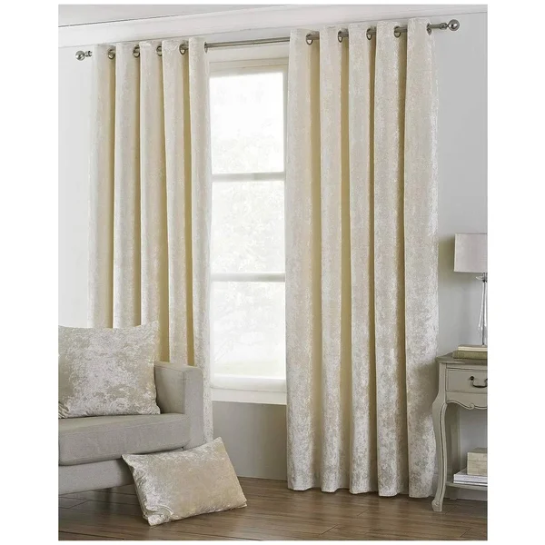 (90 x 72in - Ivory) Riva Paoletti Verona Eyelet Curtains