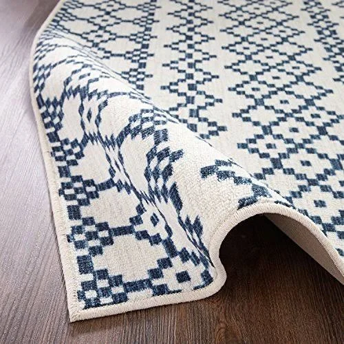 Mohawk Aztec Bands Denim Area Rug - Blue - 8&x10& - Geometric