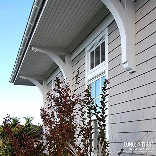 Ekena Millwork BKTP05X24X24THR01 Standard Thorton Architectural Grade PVC Bracket with Traditional Ends - 5 x 24 x 24 in.