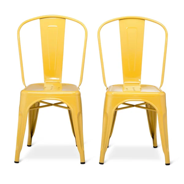 Carlisle High Back Metal Dining Chair Yellow Set of 2