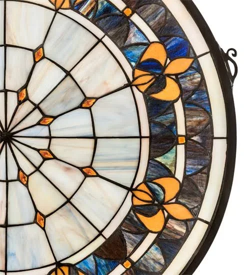 Meyda 21x22W x 21x22H Fleur-de-lis Medallion Stained Glass Window
