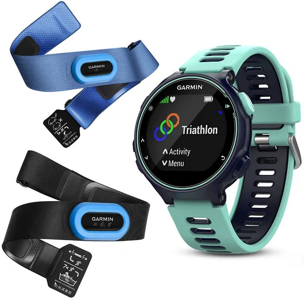 Garmin Forerunner 735XT - Activity Tracker with Heart Rate Monitor and GPS Tri Bundle - Midnight Blue/Frost Blue
