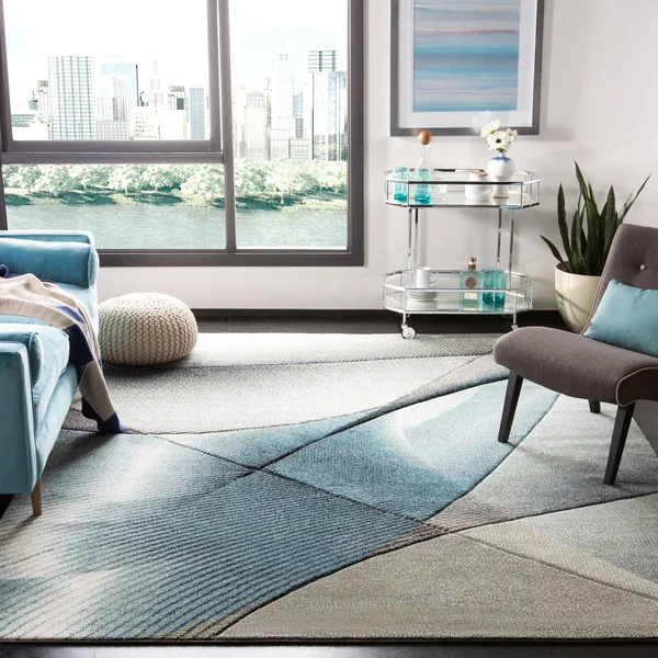 Safavieh Hollywood Rug Collection HLW715Q - Grey - Red - 2&-3x22 x 8&