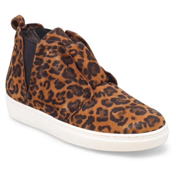 Miz Mooz Laurent Women's Leather Sneaker Brandy Leopard Size 36