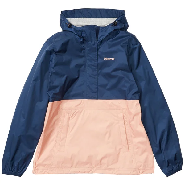 Marmot Women's PreCip Eco Anorak - Large - Arctic Navy, Pink Lemonade