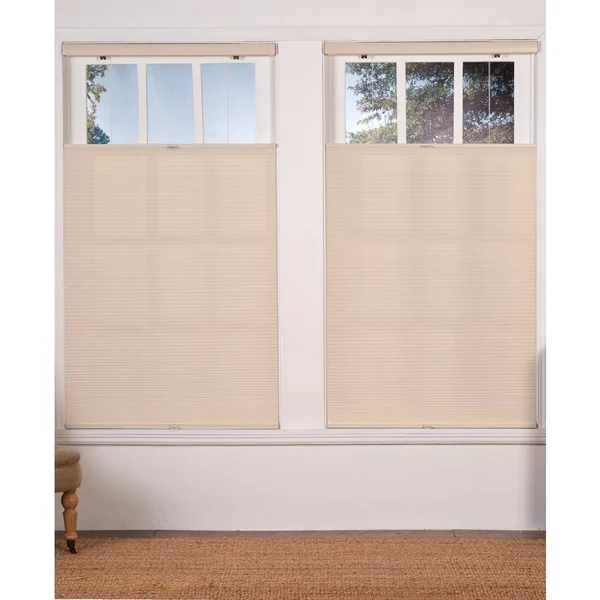 Perfect Lift Window Treatment Cut-to-Width Alabaster 1in. Cordless Light Filter Top Down Bottom Up Cellular Shade - 44in. W x 64