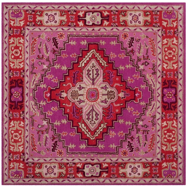 Safavieh 5& x 5& Square Bellagio BLG545B Red Pink Rug