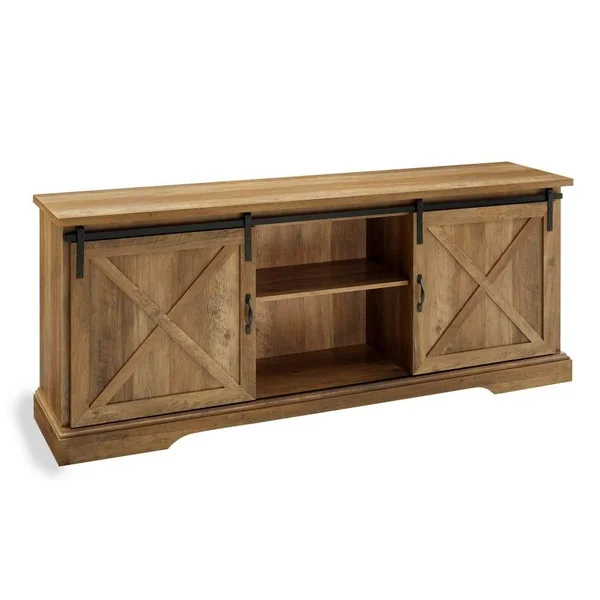 Walker Edison 70x22 Sliding Barn Door TV Console - Grey Wash